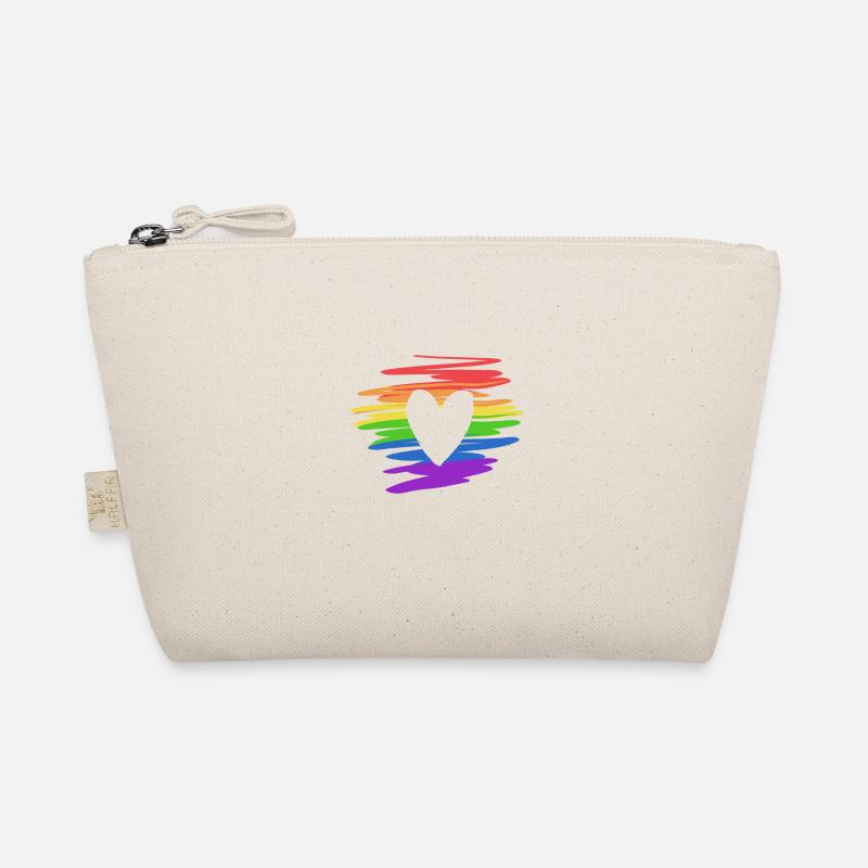 lgbt colors rainbow flag heart love Organic Pouch
