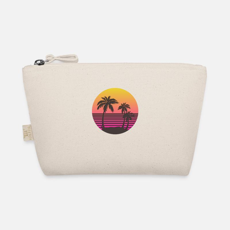 Synthwave Sun and Palms - Organic Pouch - nature