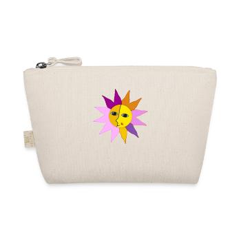 Sun Rays Moon Face Moment Happiness hygge - Organic Pouch - nature - Front