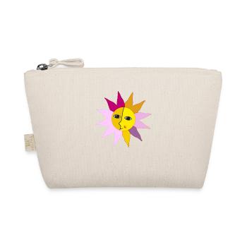 Sun Rays Moon Face Moment Happiness hygge - Organic Pouch - nature - Front