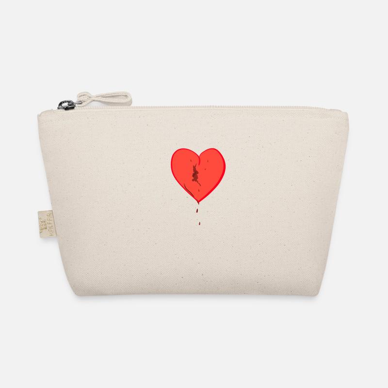 red heart broken symbol bleeding Organic Pouch