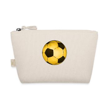 Fußball Sticker Schwarz Gold Ball - Bio-Täschchen - Natur - Vorne