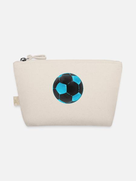 Football Black Blue Cool Football Sticker - Organic Pouch - nature - Front