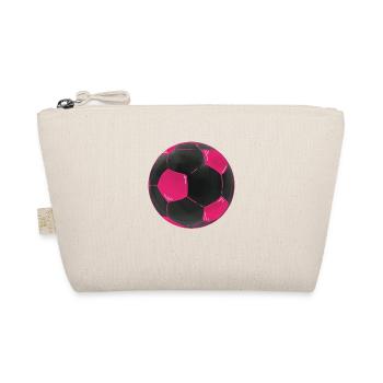 Fußball Pink Schwarz Fußbälle Sticker - Bio-Täschchen - Natur - Vorne