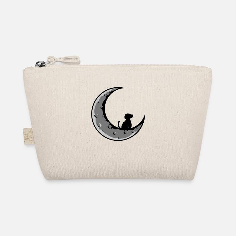 Dog sits on moon Organic Pouch