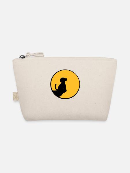 Moon Cliff Sitting Dog - Organic Pouch - nature - Front