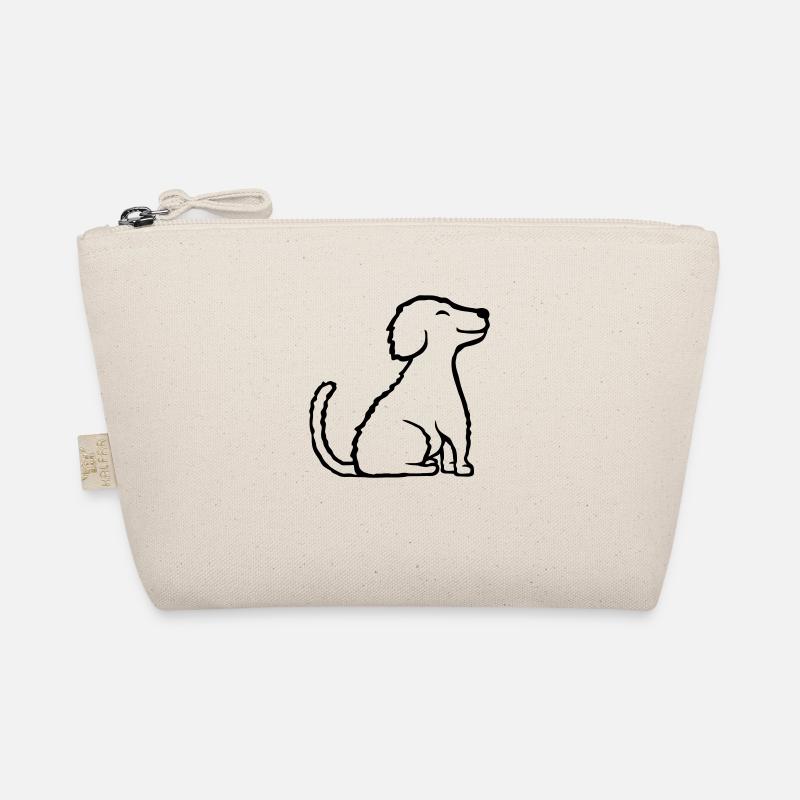 Braver glücklicher sitzender Hund Bio-Täschchen