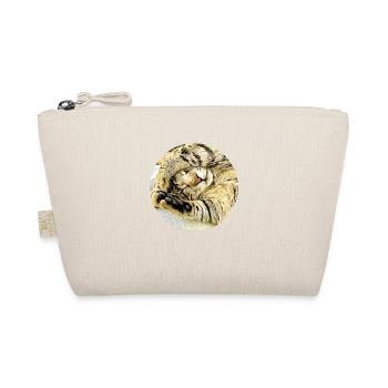 Chubby sleeping tabby cat - Organic Pouch - nature - Front