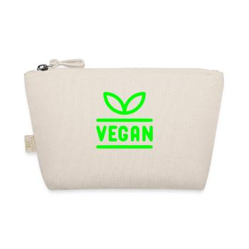 Vegan Schrift Grün Veggie Pflanze Blätter Veganer - Bio-Täschchen - Natur - Vorne