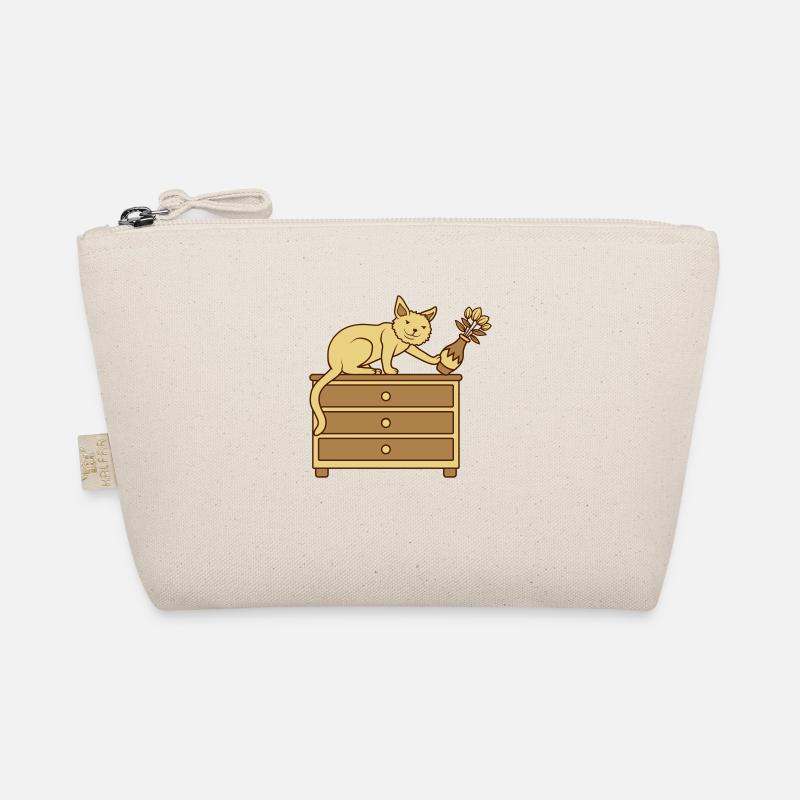 Cat knocks over flower vase Organic Pouch