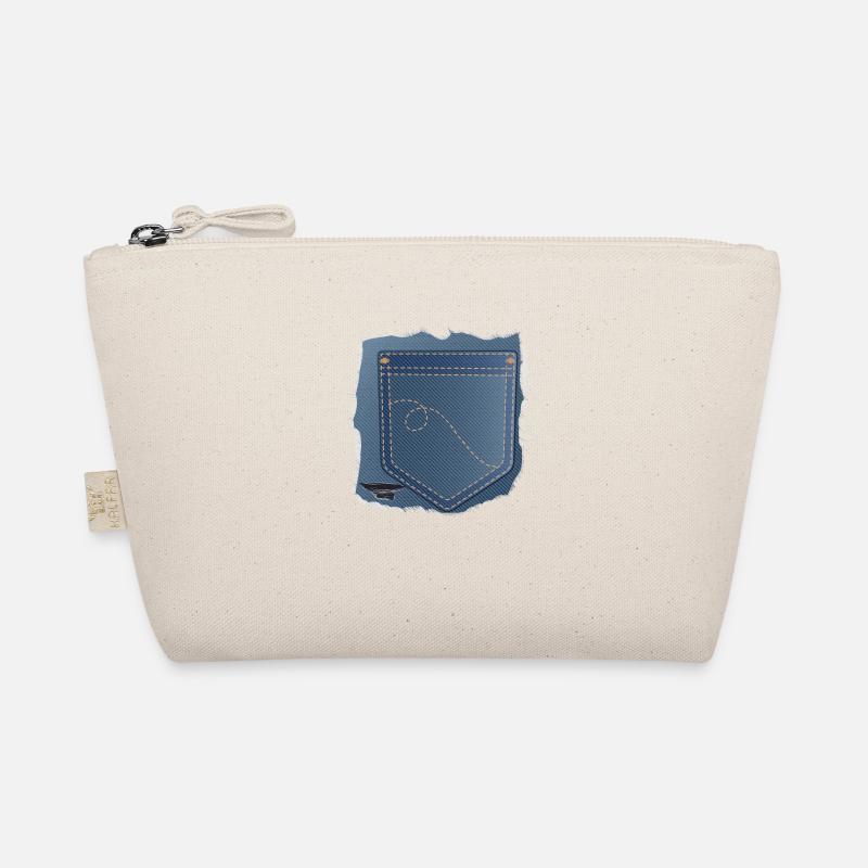 tissu de jean déchiré avec poche de pantalon Trousse biologique