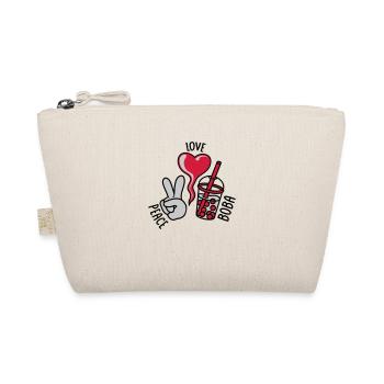 Motto Peace Love Boba - Bio-Täschchen - Natur - Vorne