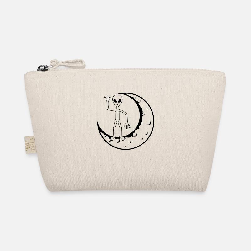 Stehendes Mond Alien winkt Bio-Täschchen