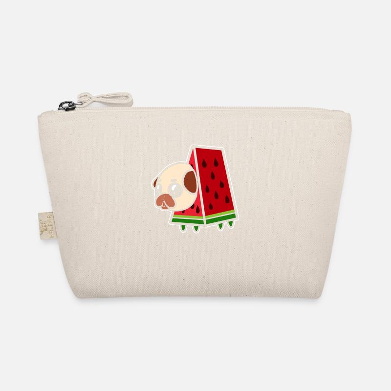 Mops und Wassermelone. Hundemama Geschenk Bio-Täschchen