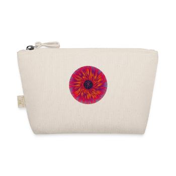 Orange Red Blue Tie Dye Flower - Organic Pouch - nature - Front