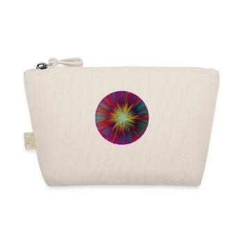 Green Blue Red Yellow Abstract Flower - Organic Pouch - nature - Front