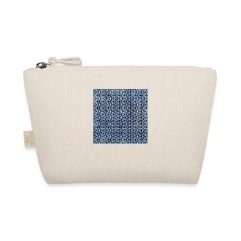 Dark Blue White Tie Dye Textile Pattern - Organic Pouch - nature - Front