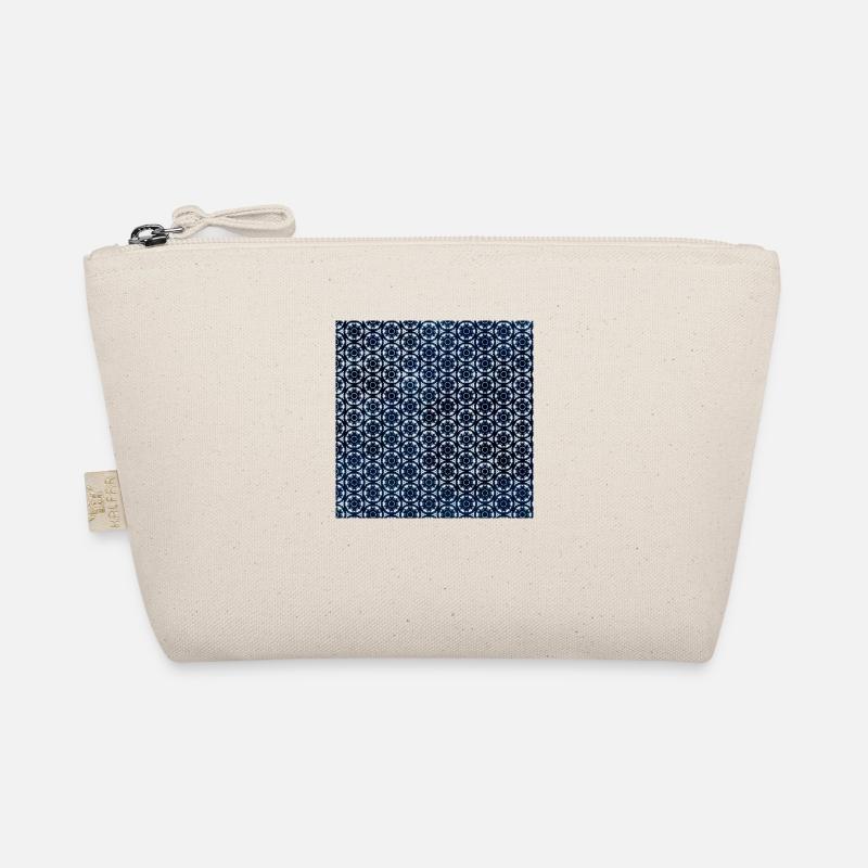 Silver Dunkel Blau Tie Dye Textile Muster - Bio-Täschchen - Natur