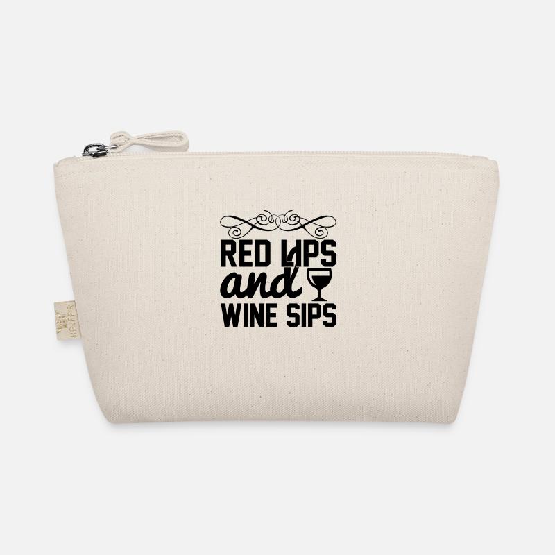 Lèvres rouges et gorgées de vin Trousse biologique