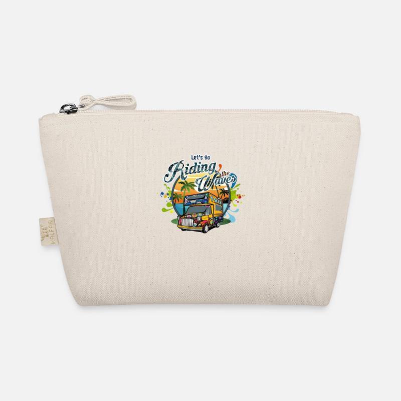 Let's Go Riding The Waves Hippie Camping Design - Bio-Täschchen - Natur