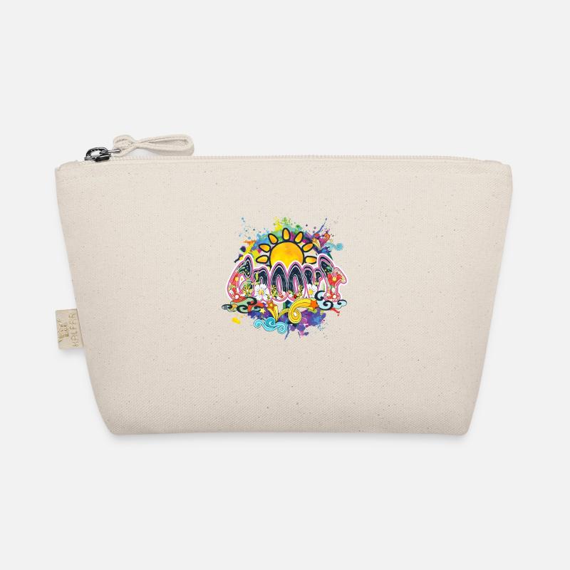 Groovy Hippie Peace Sun - Bio-Täschchen - Natur