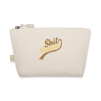 Schriftzug Shit happens Zitat - Bio-Täschchen - Natur - Vorne