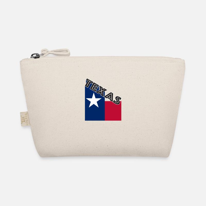 Texas Angled Flag Text Organic Pouch