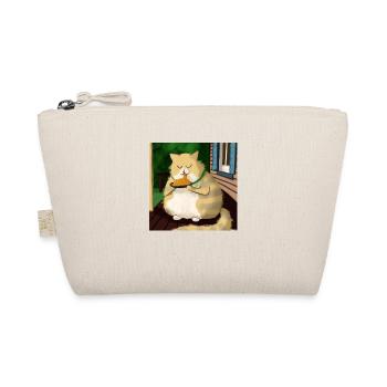 fette Katze isst Lasagna uf der Veranda - Bio-Täschchen - Natur - Vorne