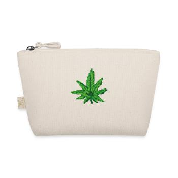Marihuanablatt Cannabisblatt Pixelart - Bio-Täschchen - Natur - Vorne