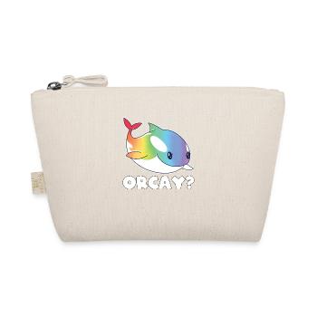Orca Regenbogen Spruch LGBTQ Geschenk - Bio-Täschchen - Natur - Vorne