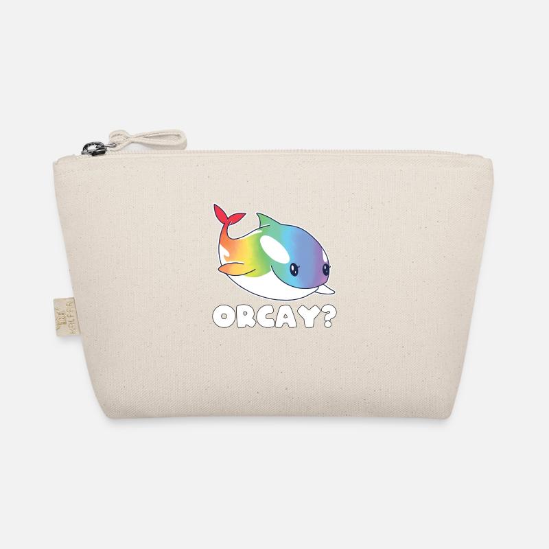 Orca Rainbow Saying LGBTQ Gift Organic Pouch