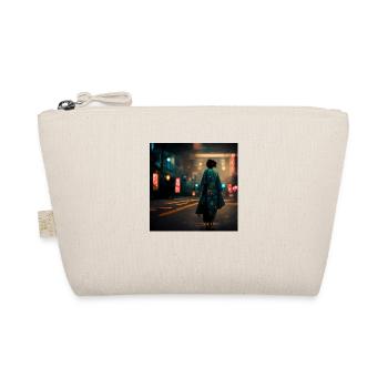 Woman Walking Down Tokyo Street at Night - Organic Pouch - nature - Front