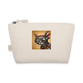 A walk through the robot mind: Steampunk Cat - Organic Pouch - nature - Front