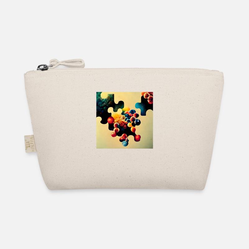 Puzzle Motiv mit Molekülen - Bio-Täschchen - Natur