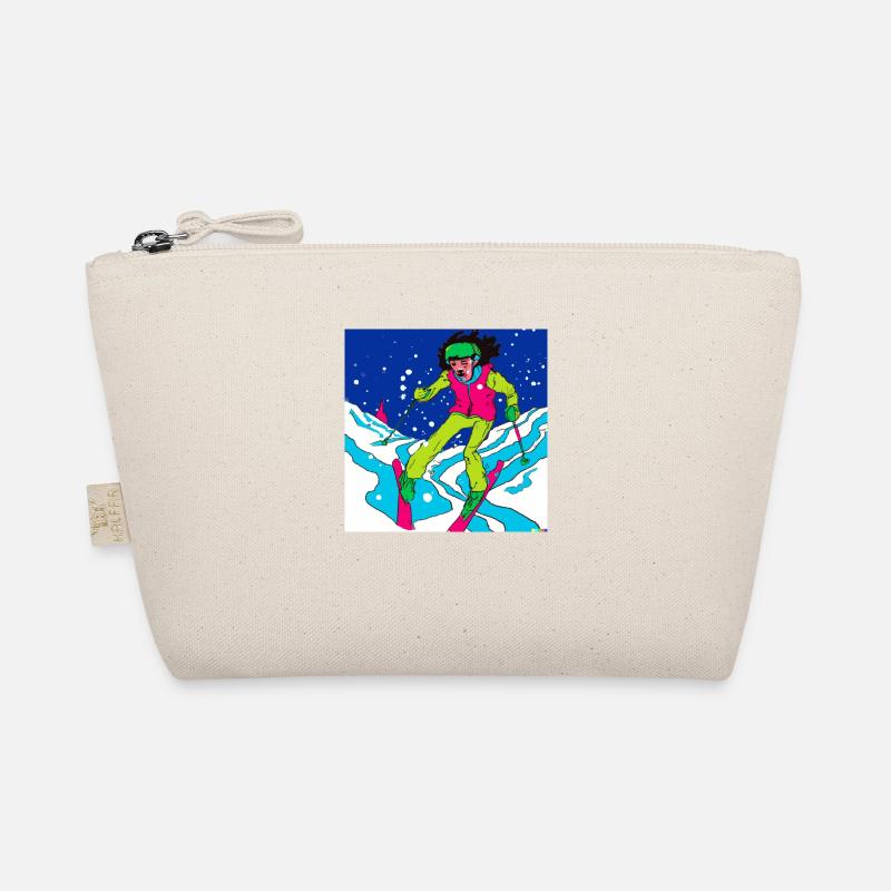 Skier auf Talabfahrt Bio-Täschchen