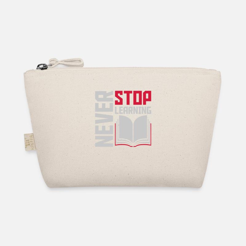 never stop learning Zitat Bio-Täschchen