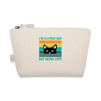 I'm A Little Shy But Extra Cute Retro Cat Lover Ca - Bio-Täschchen - Natur - Vorne