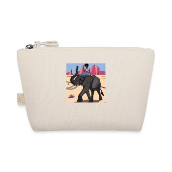 skinny black girl riding elephant - Bio-Täschchen - Natur - Vorne