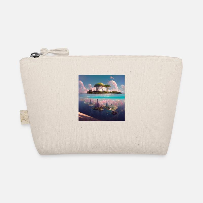 Future Paradise Island Painting Organic Pouch