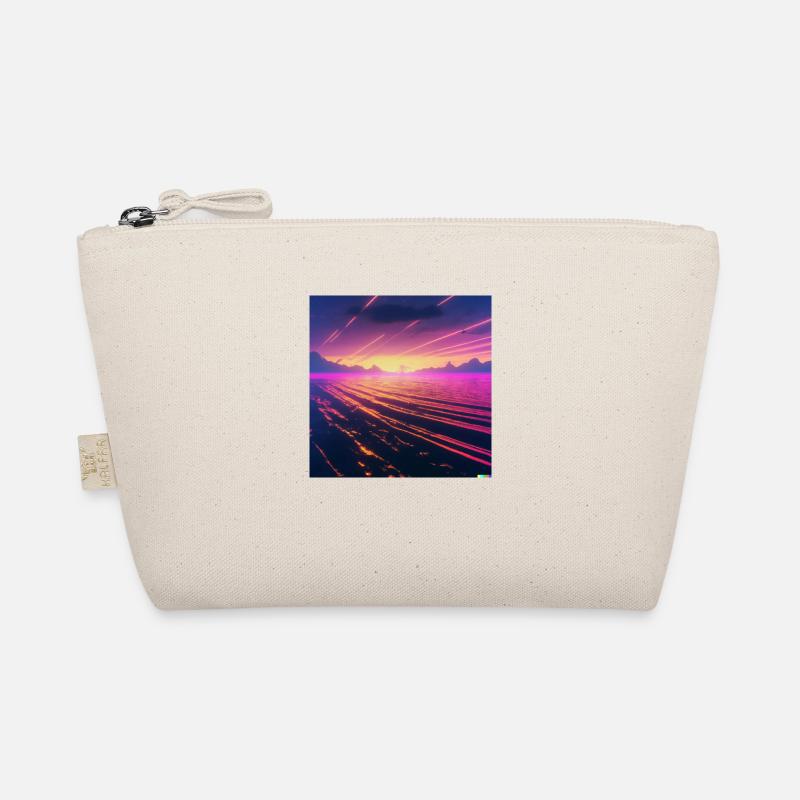 Synthwave mild waves in the sea - Organic Pouch - nature
