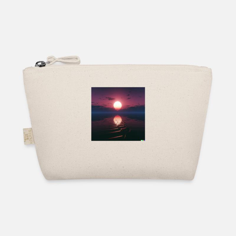 Synthwave sunset on the horizon - Organic Pouch - nature