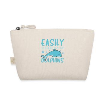 Distracted by Dolphins Ocean Wildlife Sea Animal - Organic Pouch - nature - Front