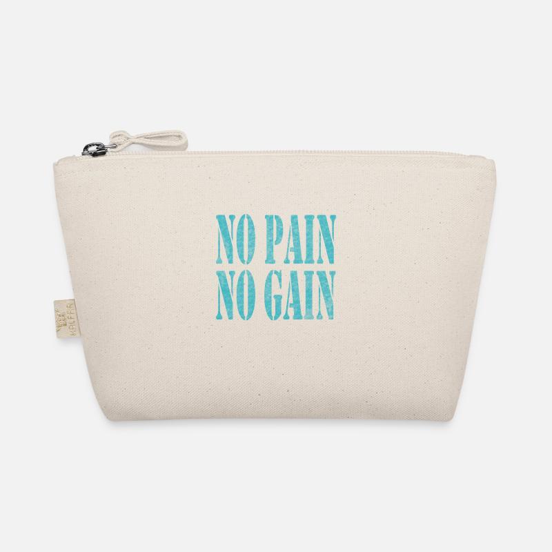 No Pain No Gain - Bio-Täschchen - Natur
