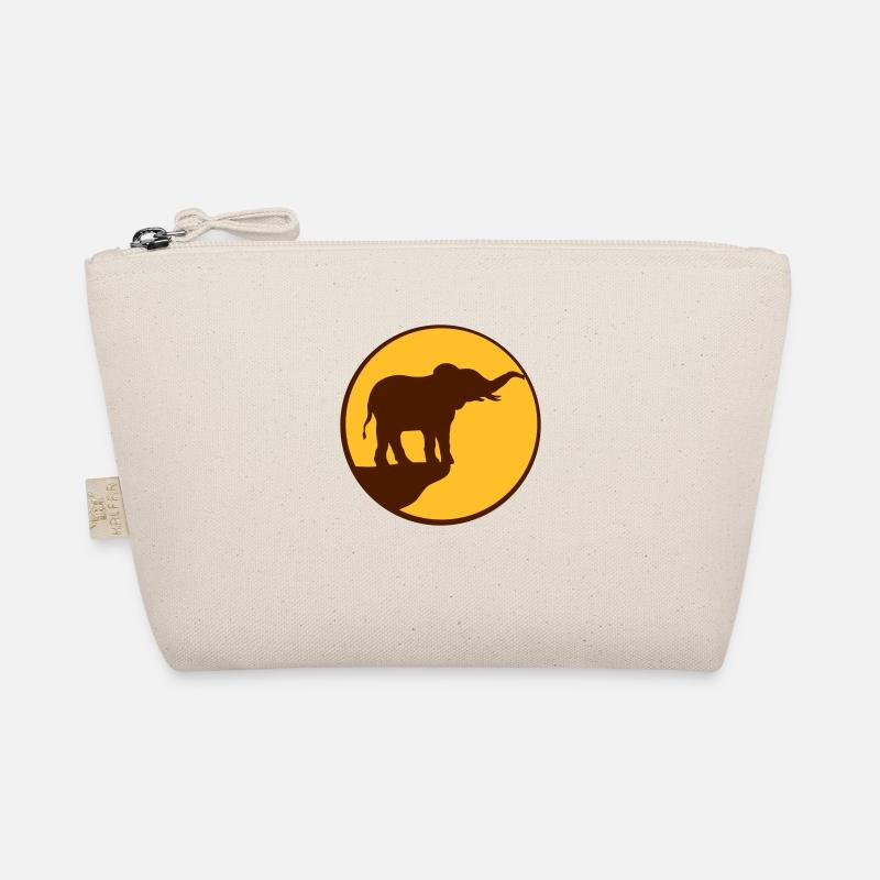 Moon Elephant Cliff Silhouette Organic Pouch