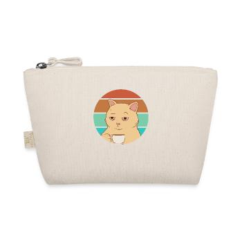 Cat with a coffee | Working day tired - Organic Pouch - nature - Front