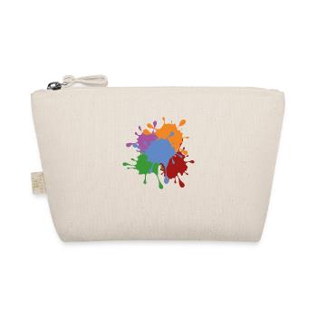 Farbkleckse Kleckse Farbspritzer Maler Geschenk - Bio-Täschchen - Natur - Vorne