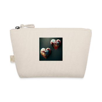 Heart Love Abstract Collection 40 - Organic Pouch - nature - Front