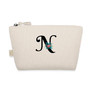 Buchstabe N geblümt - Bio-Täschchen - Natur - Vorne