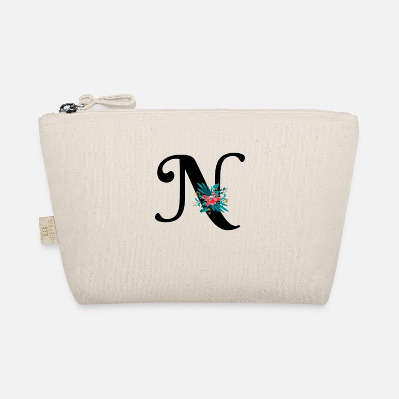 Buchstabe N geblümt Bio-Täschchen