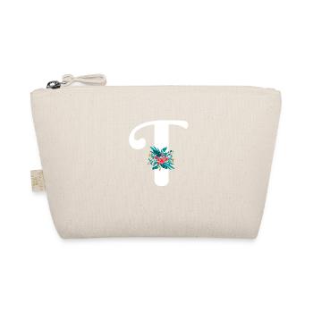 letter T flowered - Organic Pouch - nature - Front